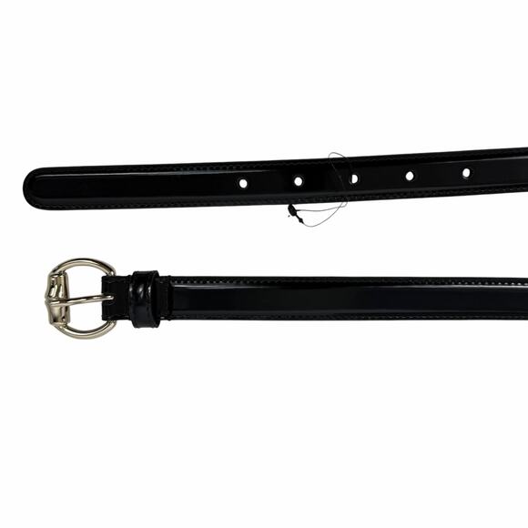 Gucci Thin Leather Belt with Bamboo Buckle Black Silver Size 80/32 main image 7